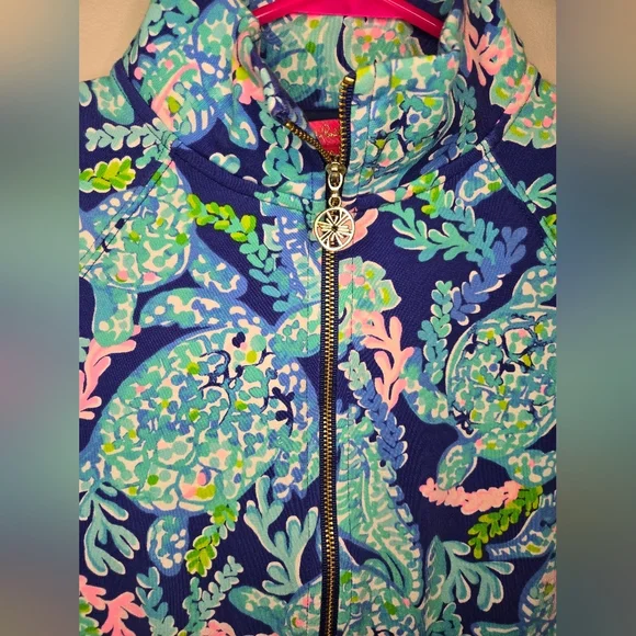 Lilly Pulitzer quarter zip popover sweatshirt extra small Turtle villa skipper - Picture 4 of 4